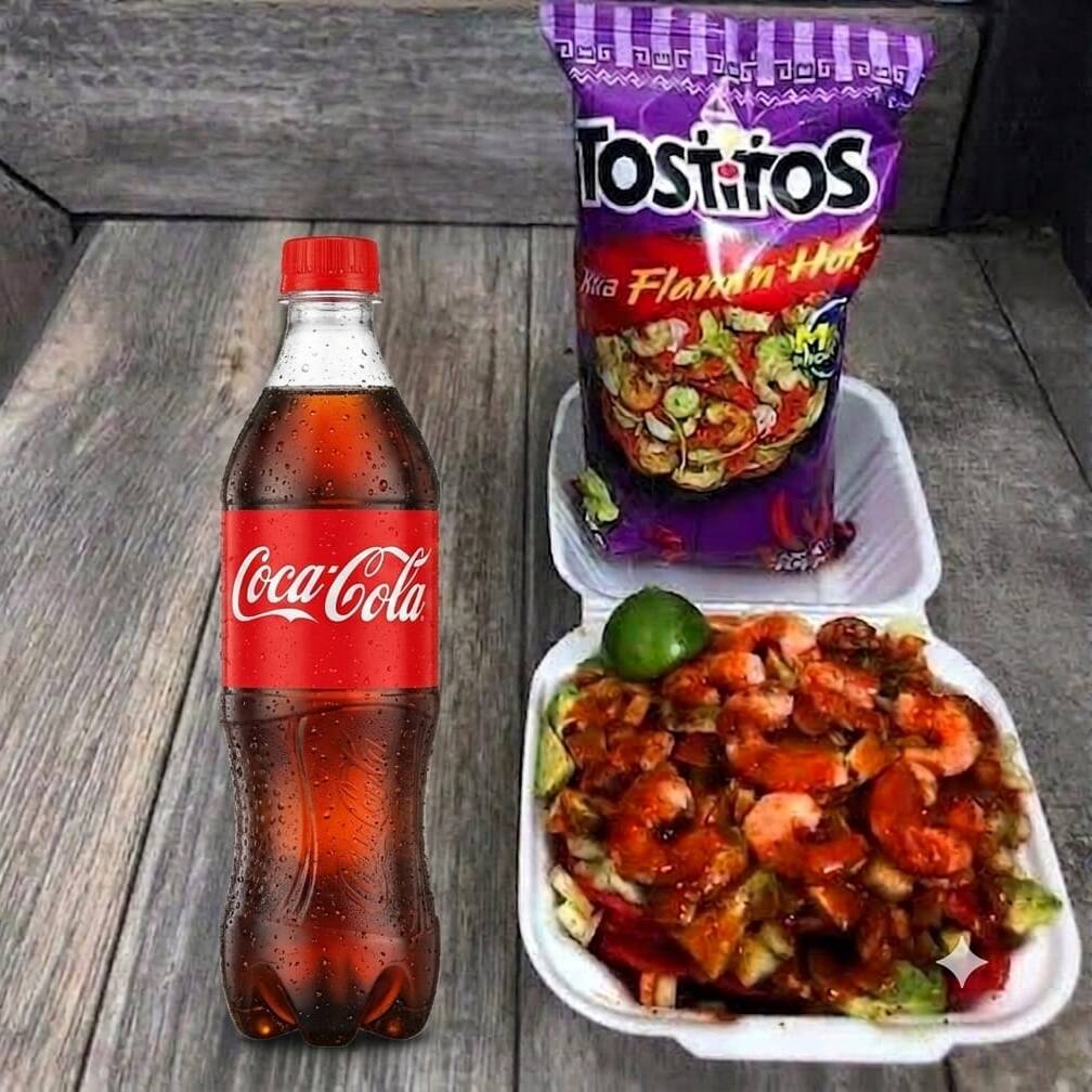 TOSTICAMARON MORADO + COCA COLA 600