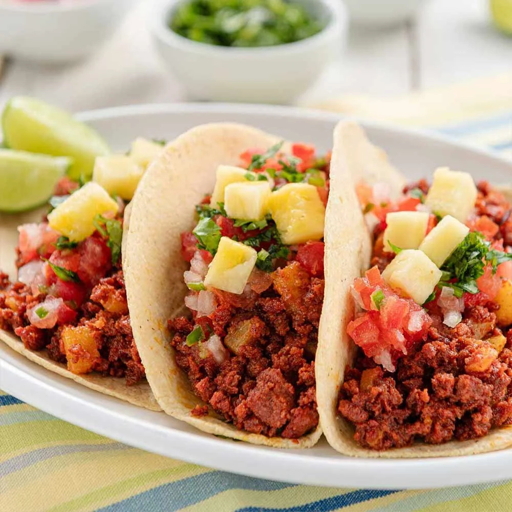 Tacos de Bistec o Chorizo