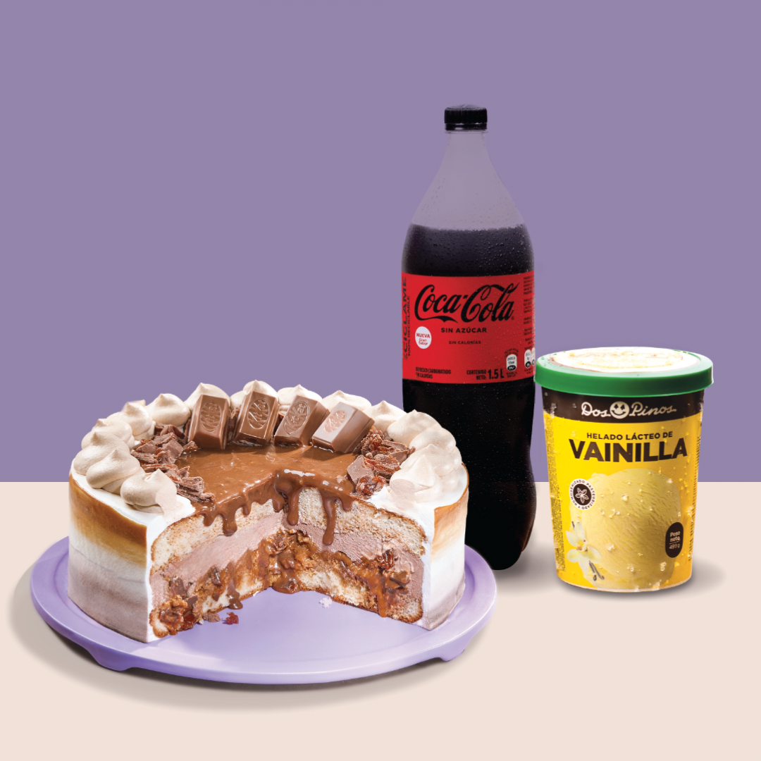 Paq. Fiestero Torta KitKat + Coca + Helado