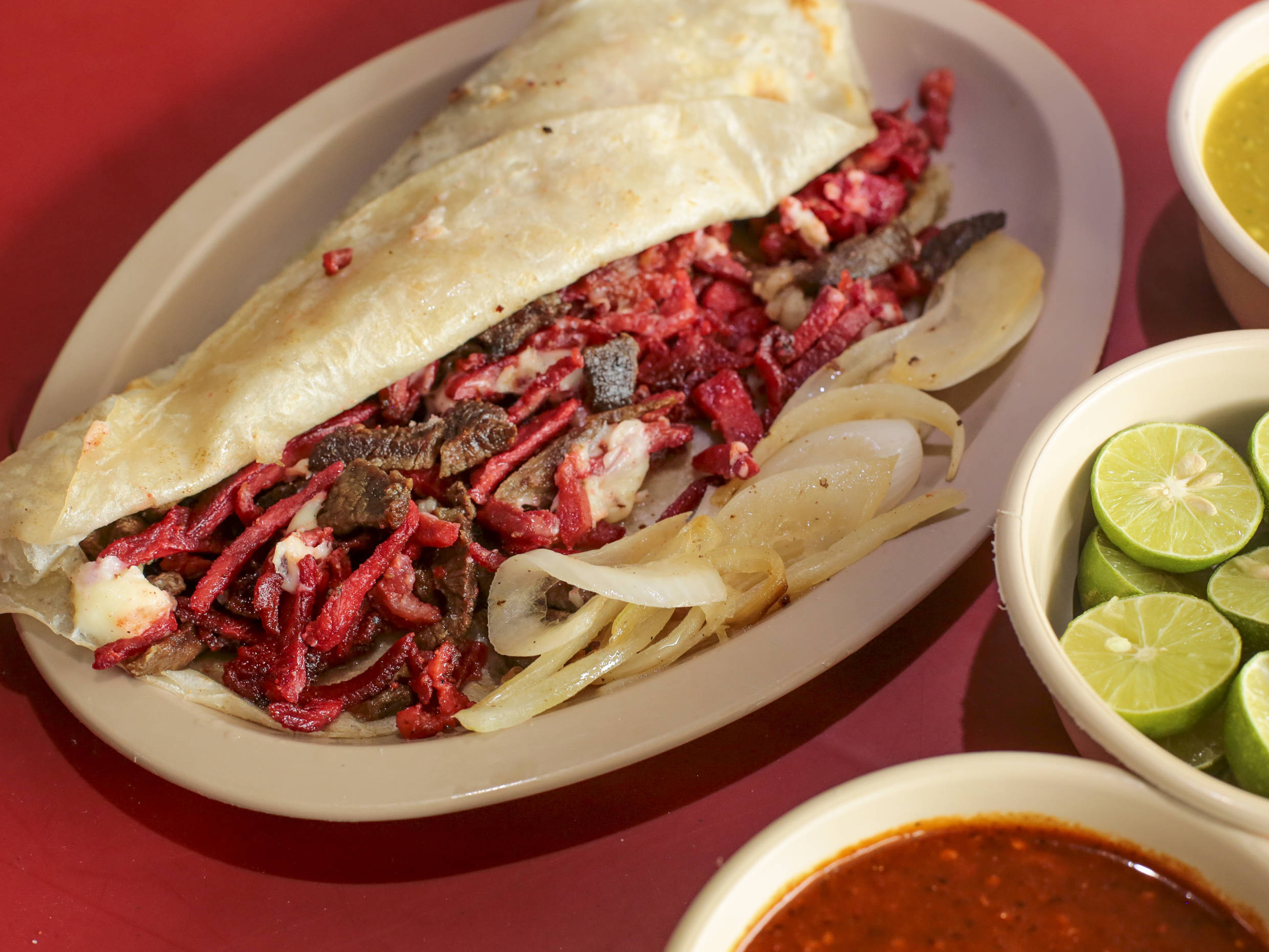 5 Tacos de Bistec + Campechana