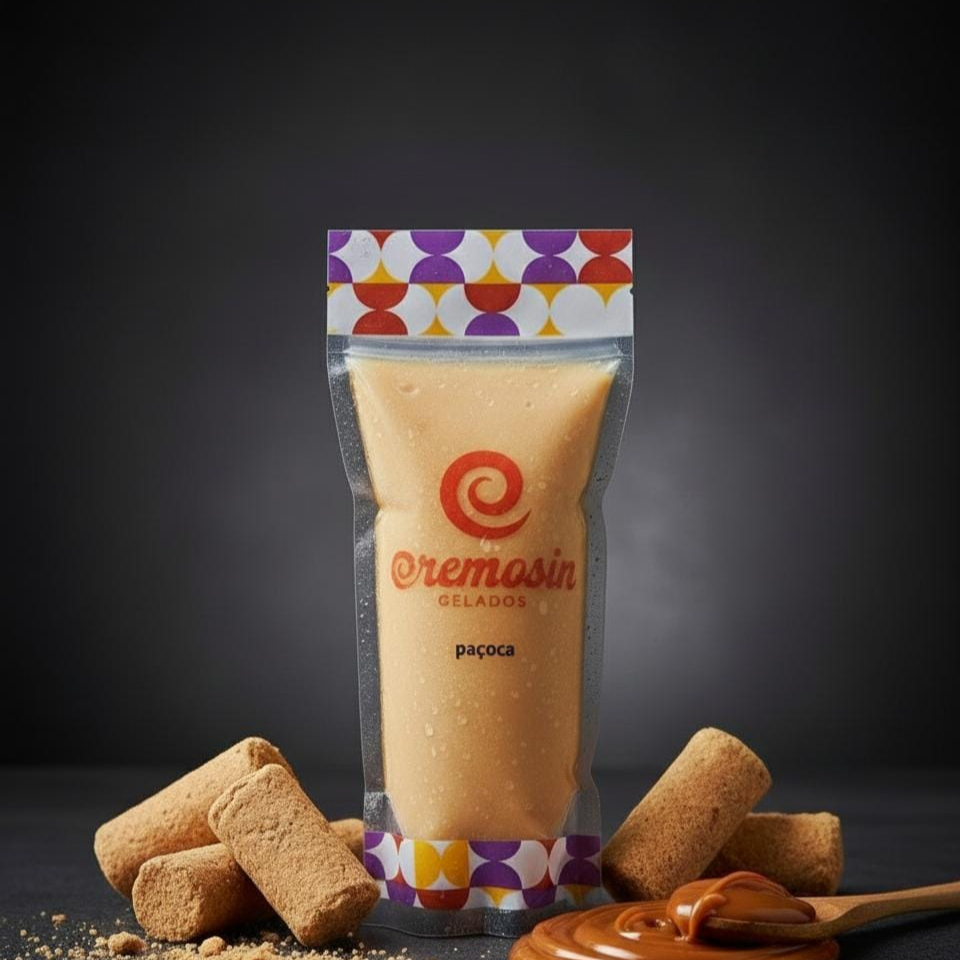 Descubra o puro prazer com nosso sacolé sabor Paçoca com cobertura de Doce de Leite! A tradicional paçoca brasileira encontra-se com a cremosidade indulgente do doce de leite, criando uma experiência única e irresistível. Cada mordida é uma combinação perfeita de texturas e sabores, ao mesmo tempo doce e reconfortante. Ideal para qualquer momento, este sacolé transforma simples ingredientes em uma deliciosa viagem ao sabor saudoso da infância."
E aí, deu vontade de provar, né?