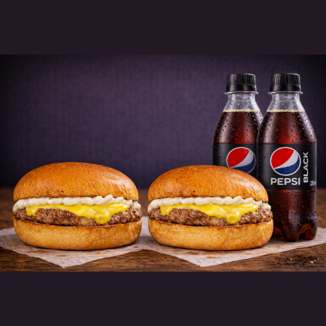 2 Burger Classico + 2 Refrigerante 200ml