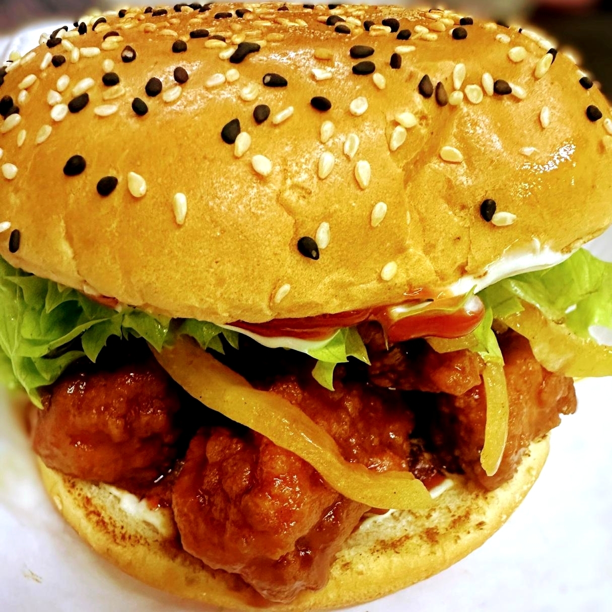 Chicken burguer con papas