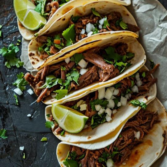 Tacos blandos de barbacoa