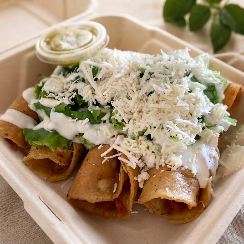Tacos dorados de frijol