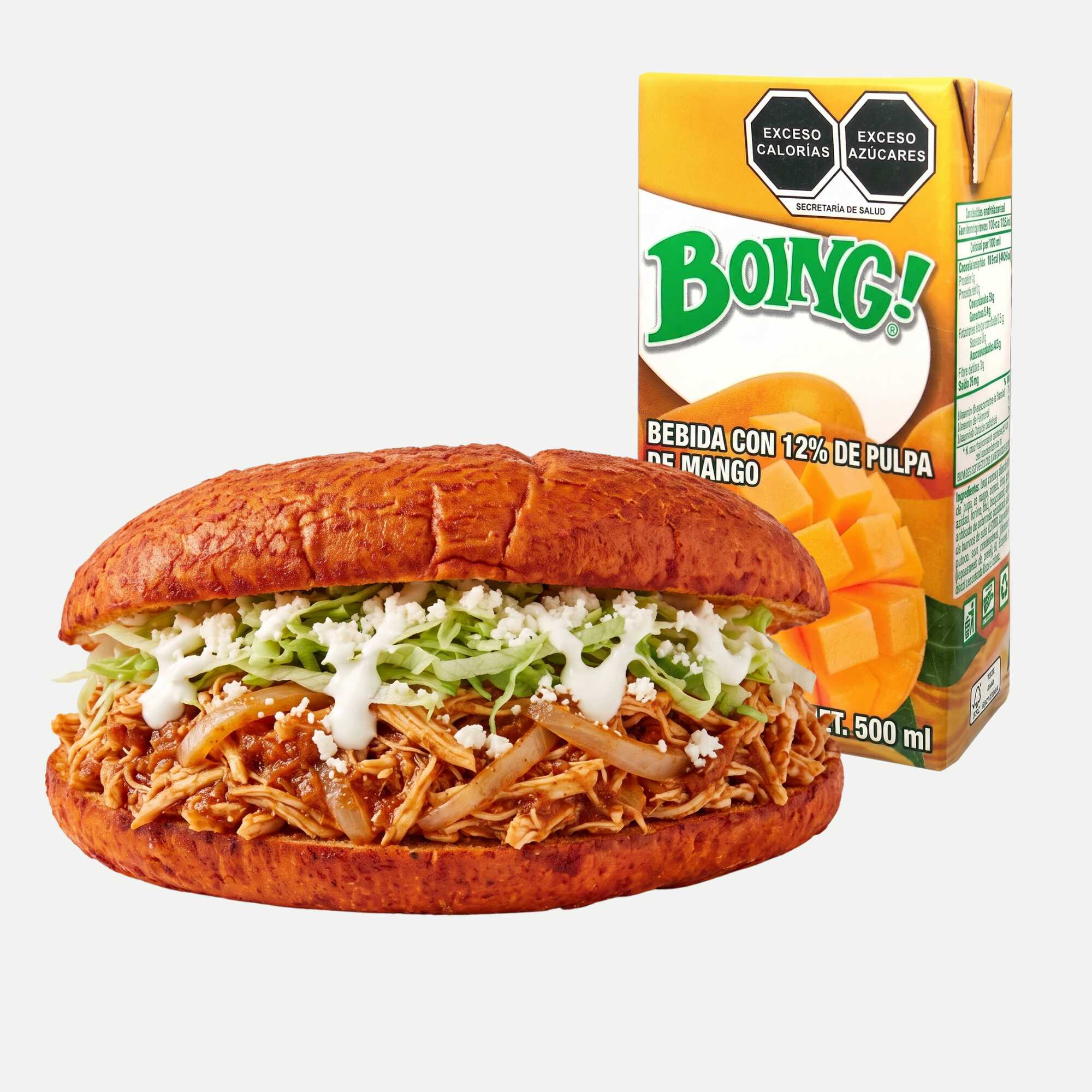 Pambazo de Tinga de Pollo Con Boing de 500 Ml