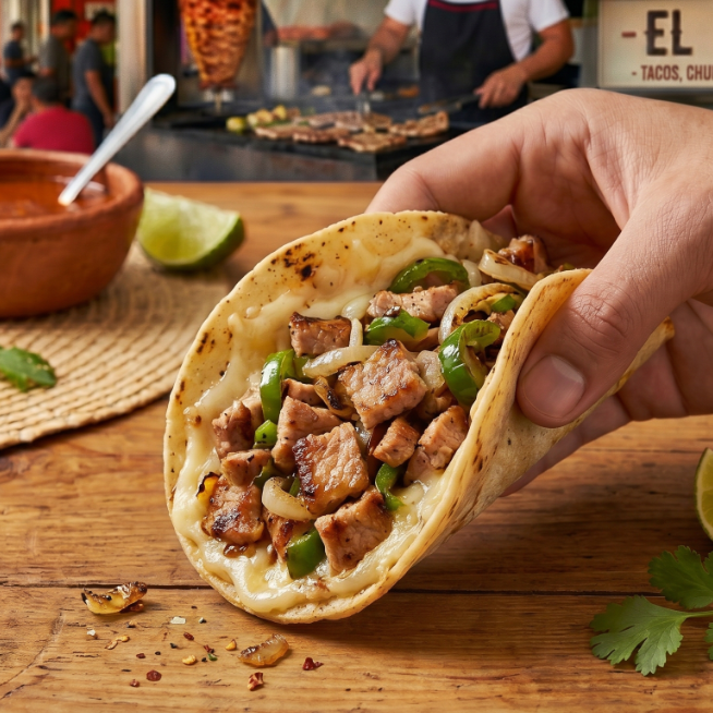 Taco Chuleta con Queso