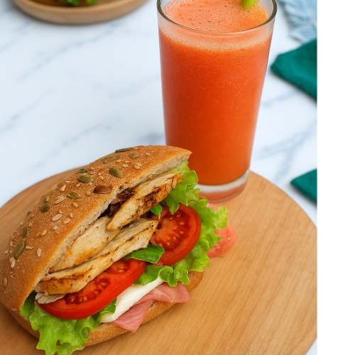 Baguette e Pollo con Jugo a Elegir