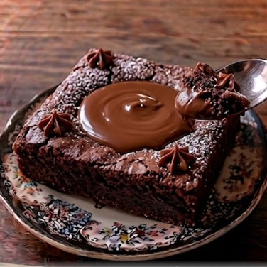 Brownie Rellena de Crema de Chocolate