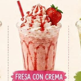 Frappe de Fresas con crema