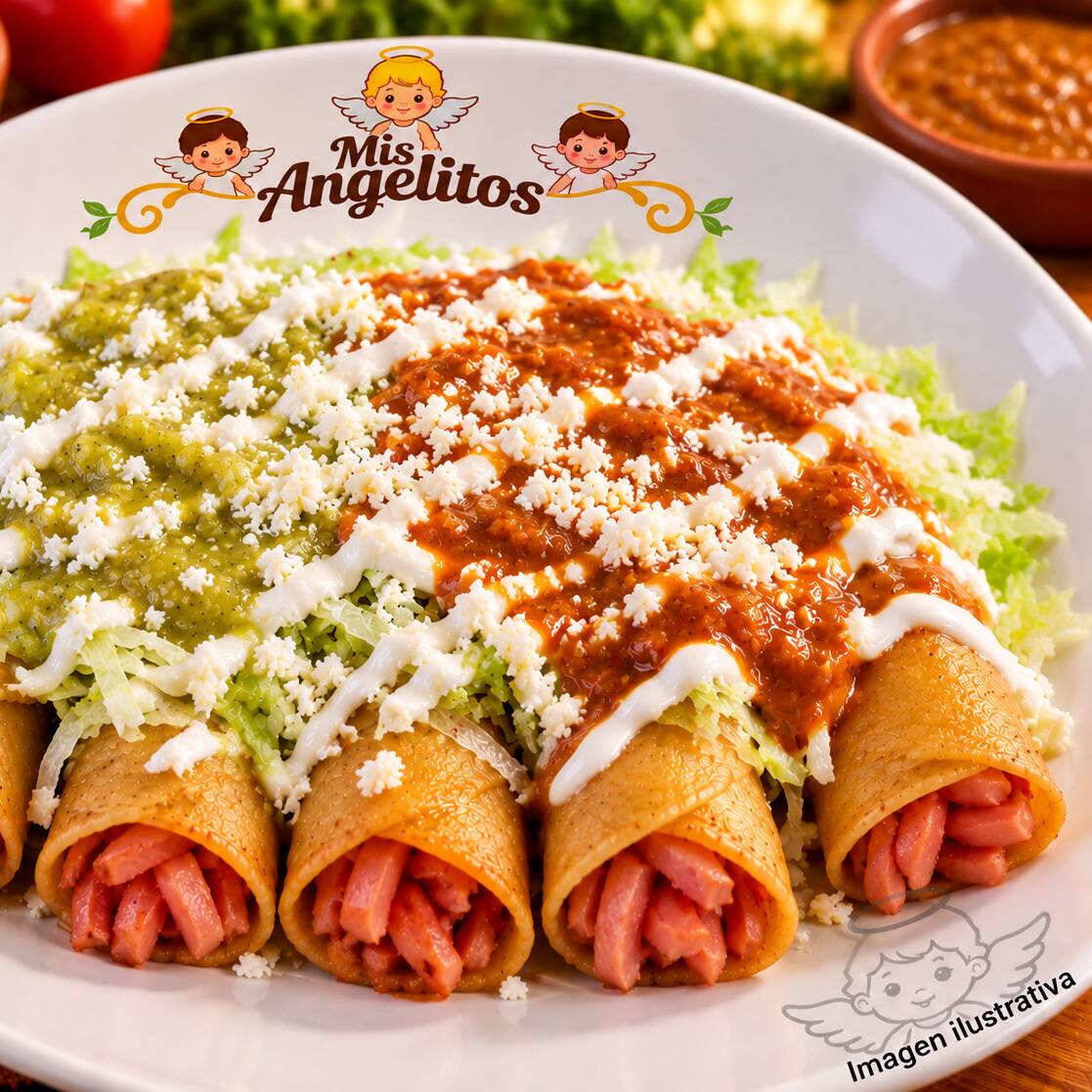 Tacos Dorados de Salchicha