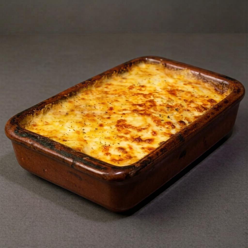 Molho de tomate, berinjela, rodelas de tomate, abobrinha, muçarela e parmesão gratinado