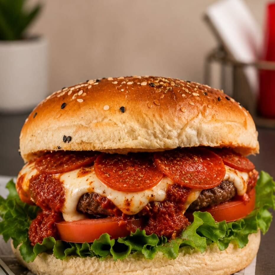 Pizza Burger con papas