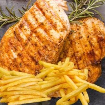 arroz, feijão,2 filé de frango,batata frita e couve