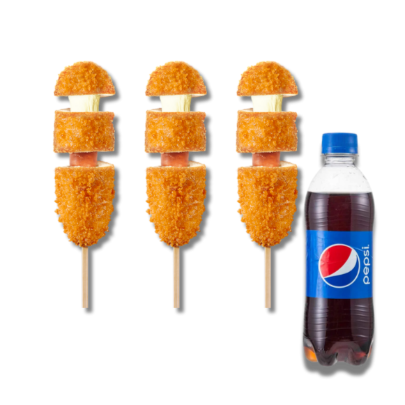 Triple Corndog Hotdog Y Mozzarella + PEPSI 355ml