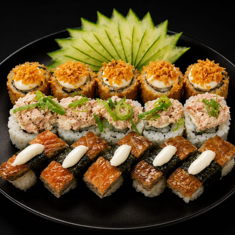 Uma combinação perfeita para quem ama textura e sabor. São 5 Hot Holl crocantes finalizados com Doritos, 5 uramakis de salmão grelhado com cream cheese e cebolinha e 5 niguiris skin com cream cheese, trazendo o equilíbrio entre crocância, cremosidade e o sabor marcante do salmão.
