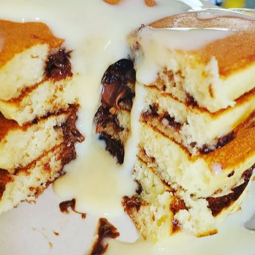 Mini Hotcakes Rellenos de NUTELLA con Plátano