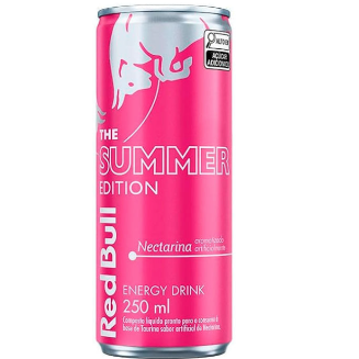 O Red Bull sabor Nectarina tem um sabor frutado e refrescante, lembrando um pouco o pêssego, mas com uma acidez característica da fruta.