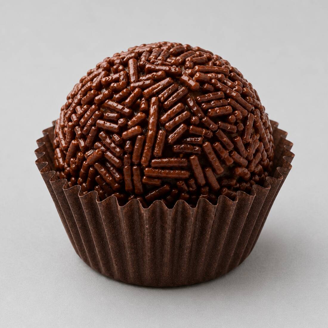 O clássico brigadeiro de chocolate coberto com granulado crocante. Simples, cremoso e irresistível.