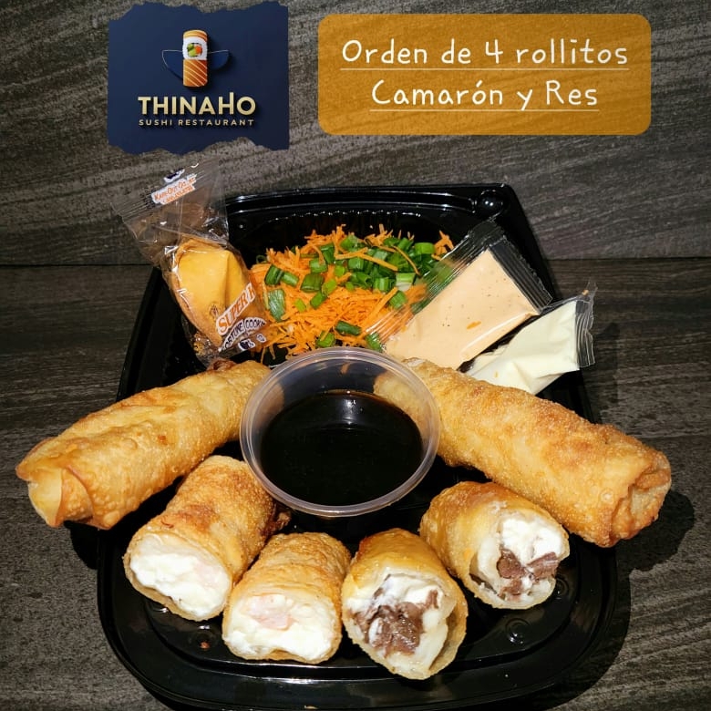 Rollitos de res y camarón