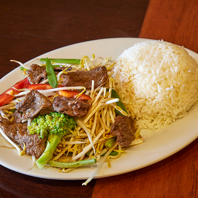 Carne con Frijolito Chino, Arroz Blanco Cod 507