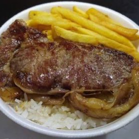 Bife de contra com batatas