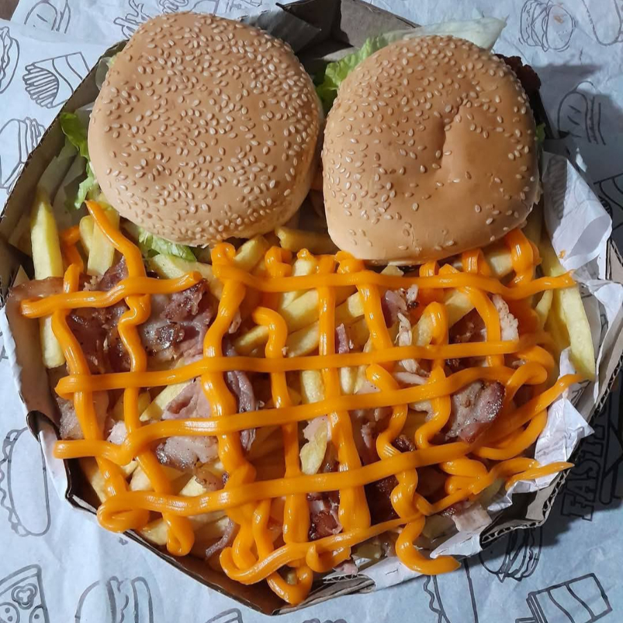2 x tudo 400 g de batata chedda bacon