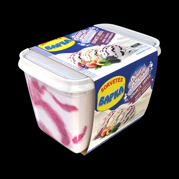 flocos, leite condensado, morango e polpa