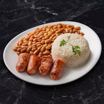 Marmita Deliciosa! Linguiça Toscana + 5 Acompanhamentos à Sua Escolha.