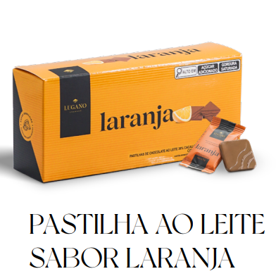Pastilha ao leite sabor laranja 30unid.