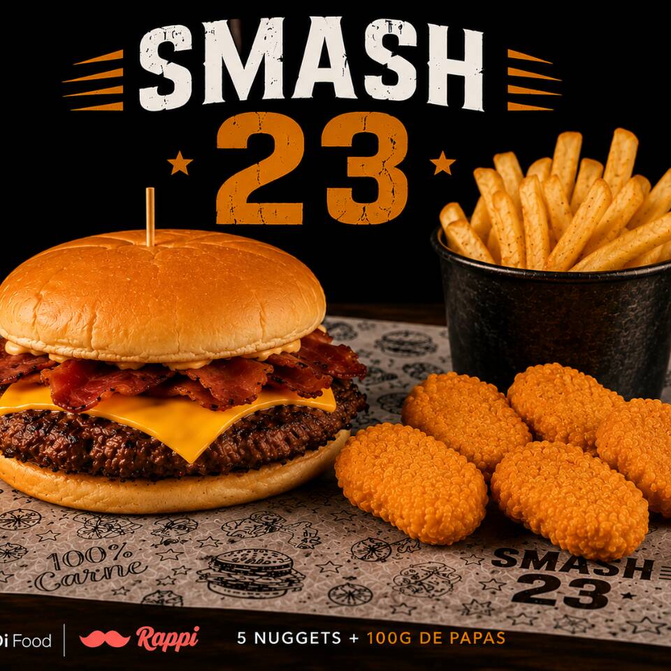 Smash Burguer+ Porción de Nuggets y Papas