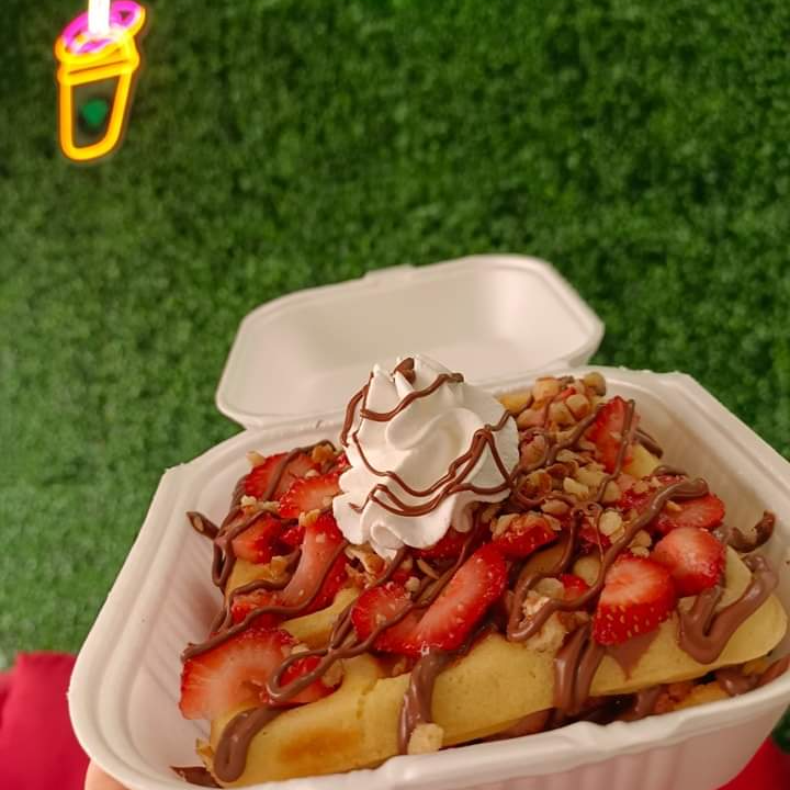 Waffles con Fresa