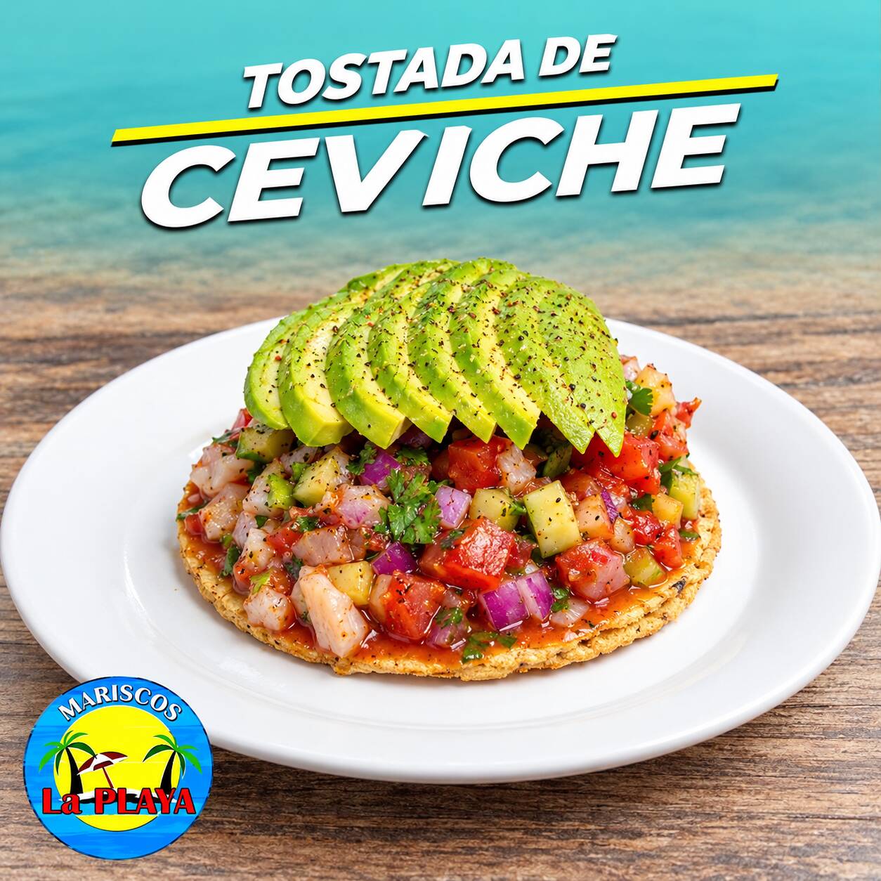Tostada de Ceviche de Camarón
