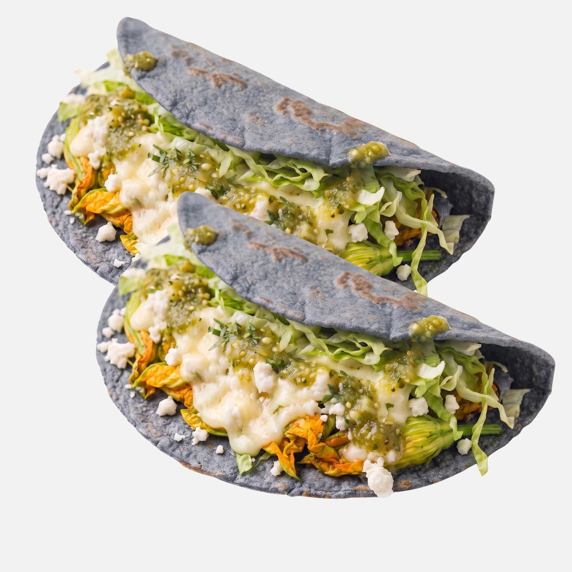 Dos Quesadillas de Flor de Calabaza Con Queso