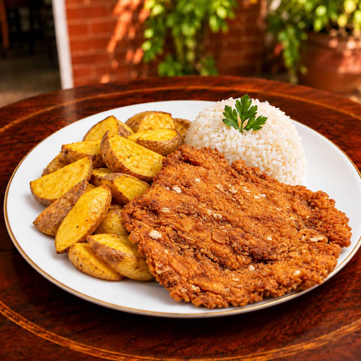 Filete Broaster Criollo Con Papas