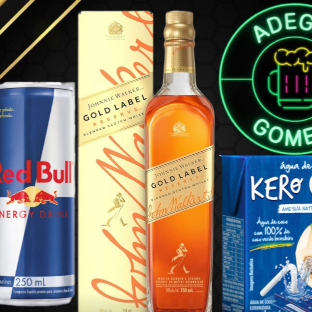 acompanha:1 Garrafa de Gold Label,4 Red Bull,4 Gelo Kero Coco
