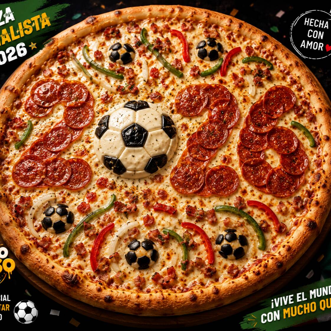Pizza mundialista 2026 - Familiar (40 cm) 4-6 pers