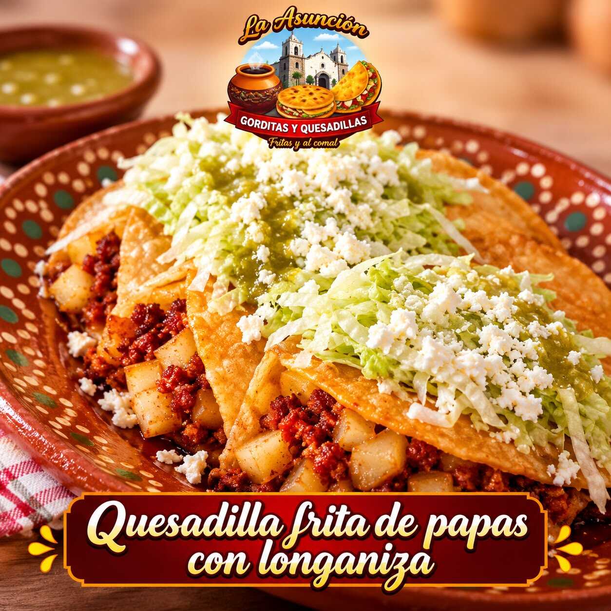 QUESADILLAS FRITA DE PAPAS CON LONGANIZA