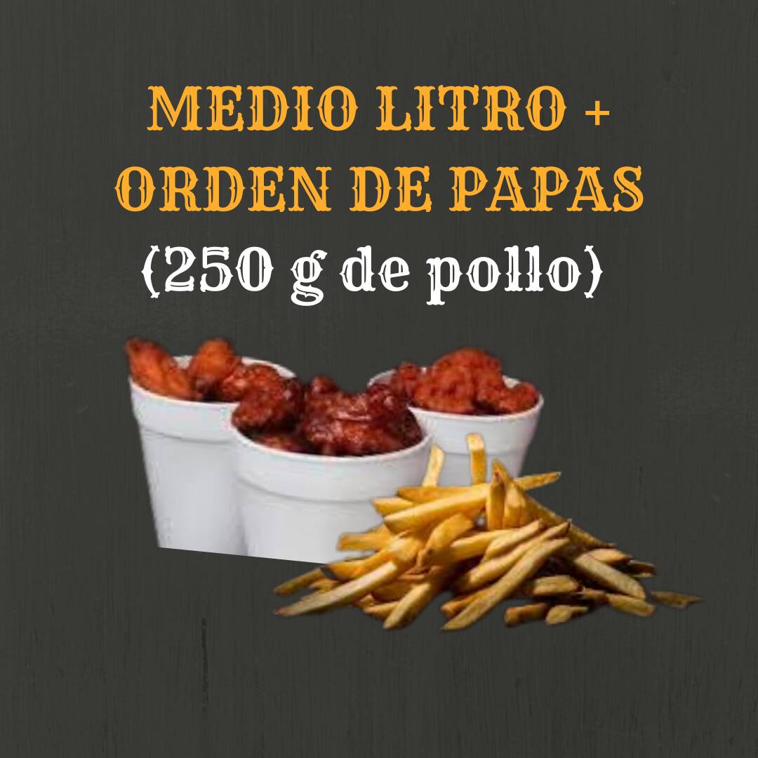MEDIO LITRO DE BONELESS + PAPAS