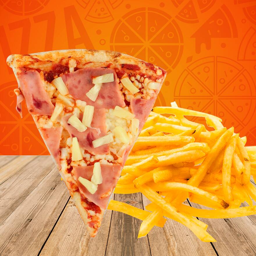 Rebanada de Pizza Hawaiana