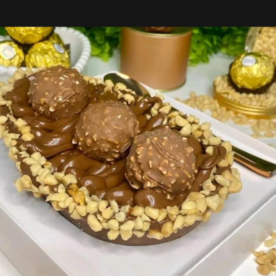 Casca de chocolate Nutella amendoim brigadeiro branco 3 ferreiro Rocher