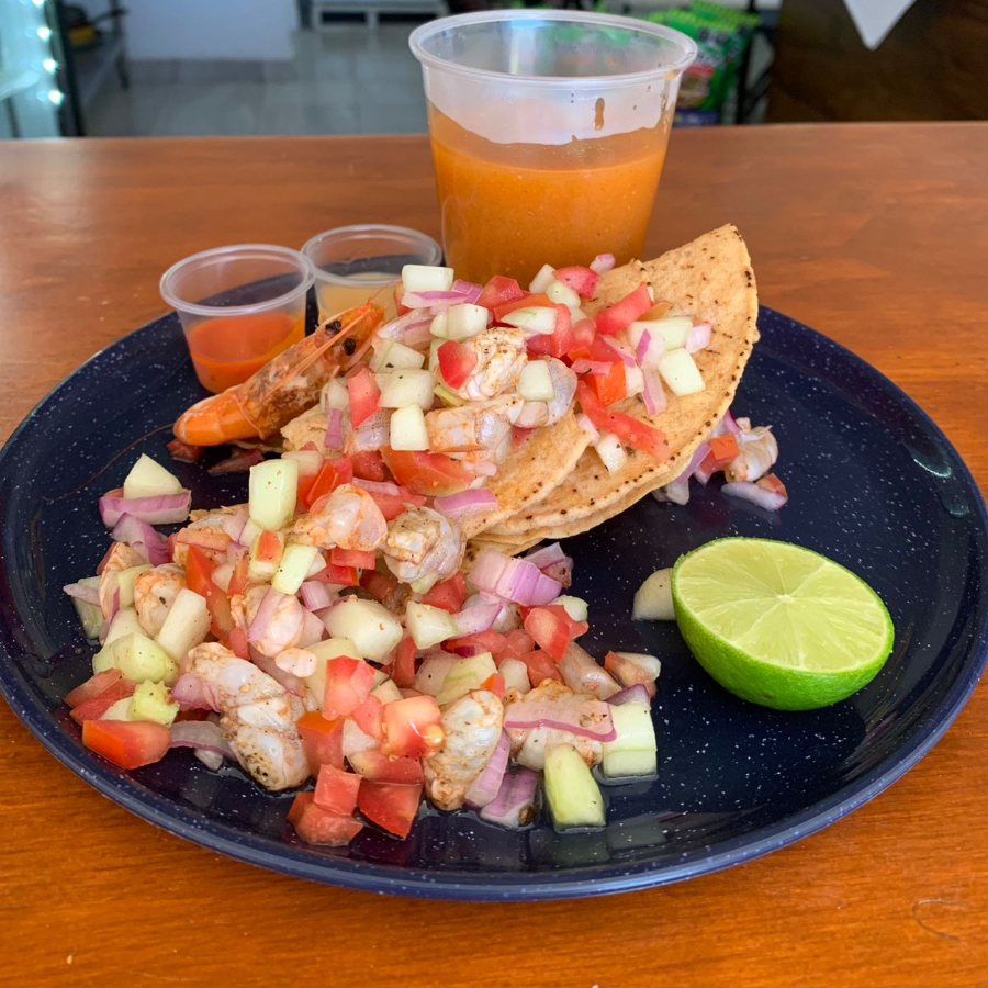 TACO CEVICHE DE CAMARON