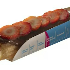 Churros formato tradicional, 15cm aproximadamente. Crocante, frito na hora com recheio a sua escolha, acompanha frutas