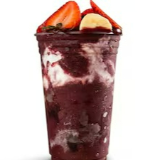 copo de açaí com 2 camadas dos itens escolhidos