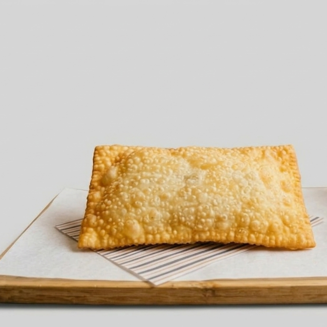 Pastel de calabresa picante com queijo, catupiry