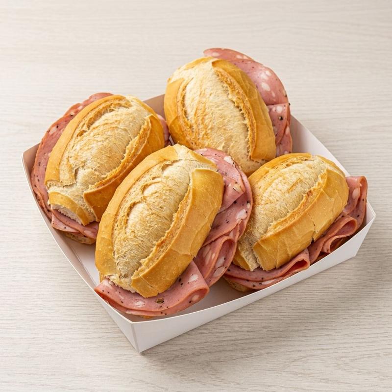 04 Pães francês / 100g de mortadela ouro