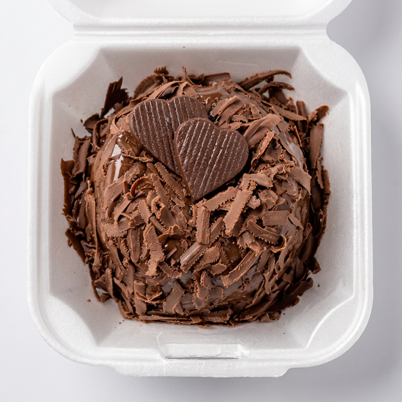 Deliciosa massa de cenoura Artesanal, cobertura brigadeiro especial com raspas de chocolate, peso 250g serve uma pessoa