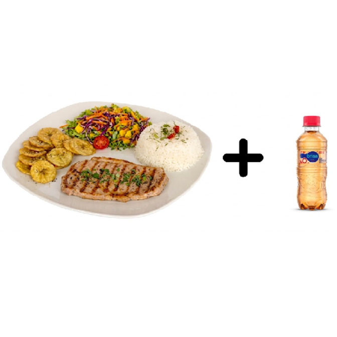 Cerdo asado + Acompañantes +Agua Saborizada 280