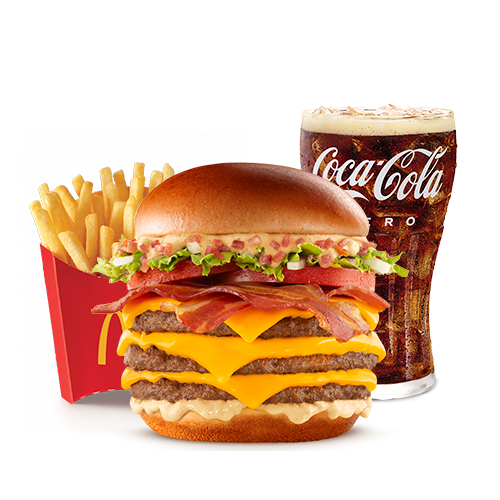 McCombo Mediano Tasty Turbo Bacon 3 Carnes