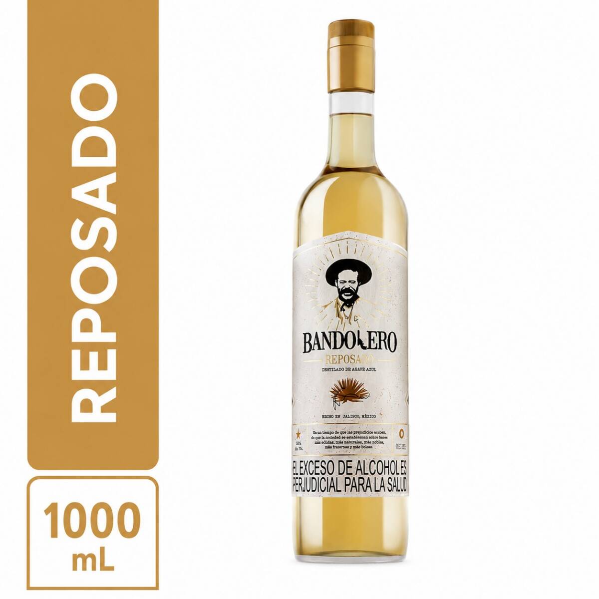 Litro Tequila Bandolero Reposado 1000mL